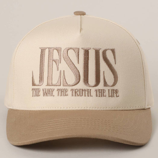 JESUS Typography Embroidered Trucker Hat